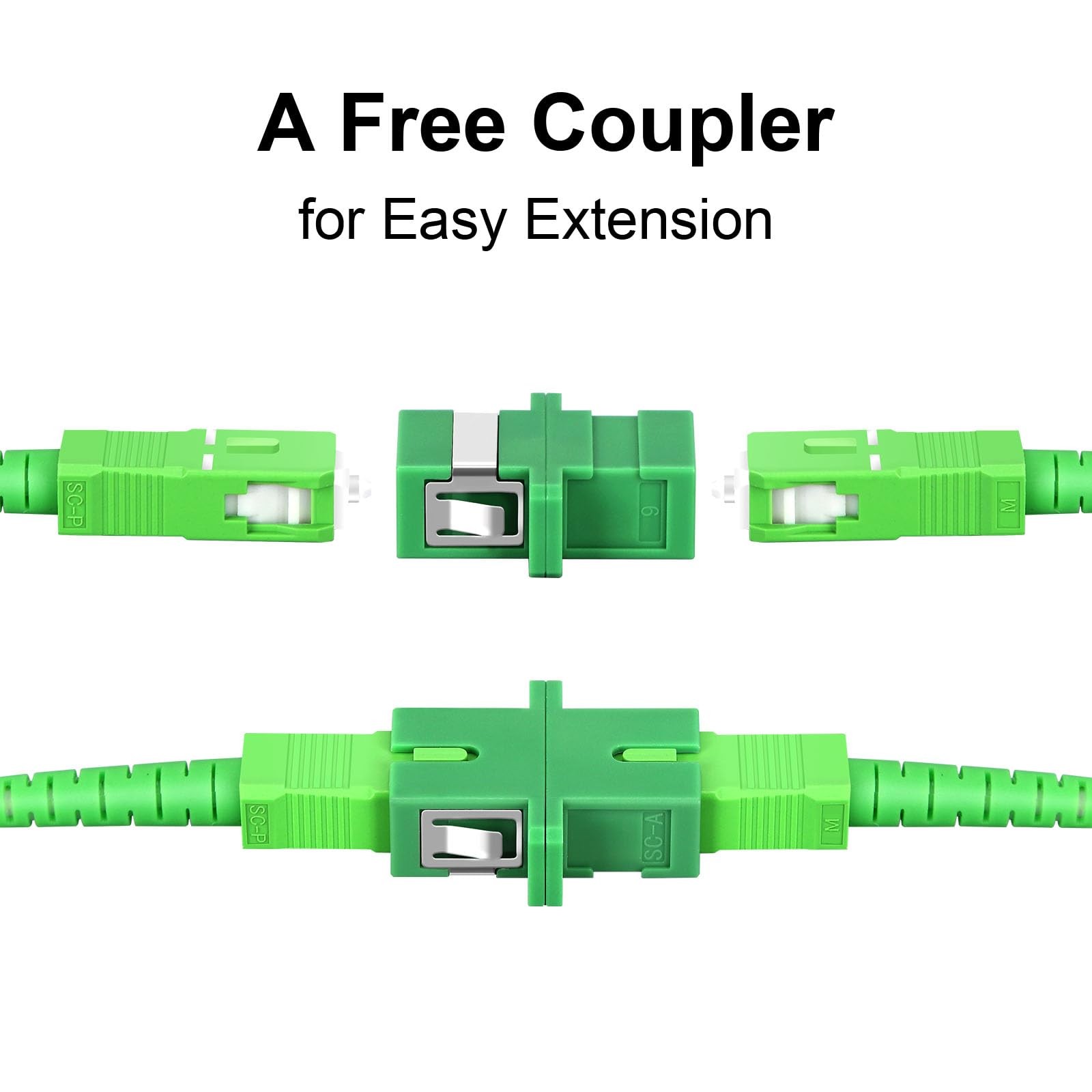 2M 6ft Armored Fiber Optic Cable SC/APC to SC/APC Single Mode 9/125m OS1/OS2