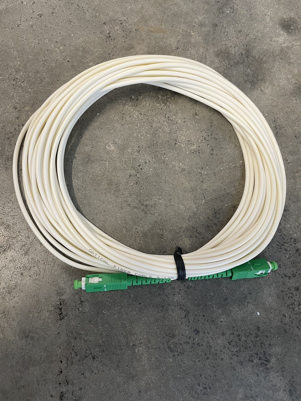 30 FT Fiber optic patchcord Jumper SC/APC to SC/APC SINGLE MODE 3.0 White Indoor