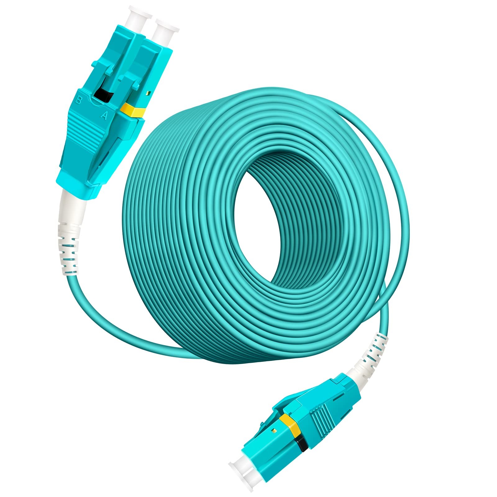 10m 30ft Uniboot LC to LC 10G OM3 Fiber Patch Cable Multimode Duplex Aqua