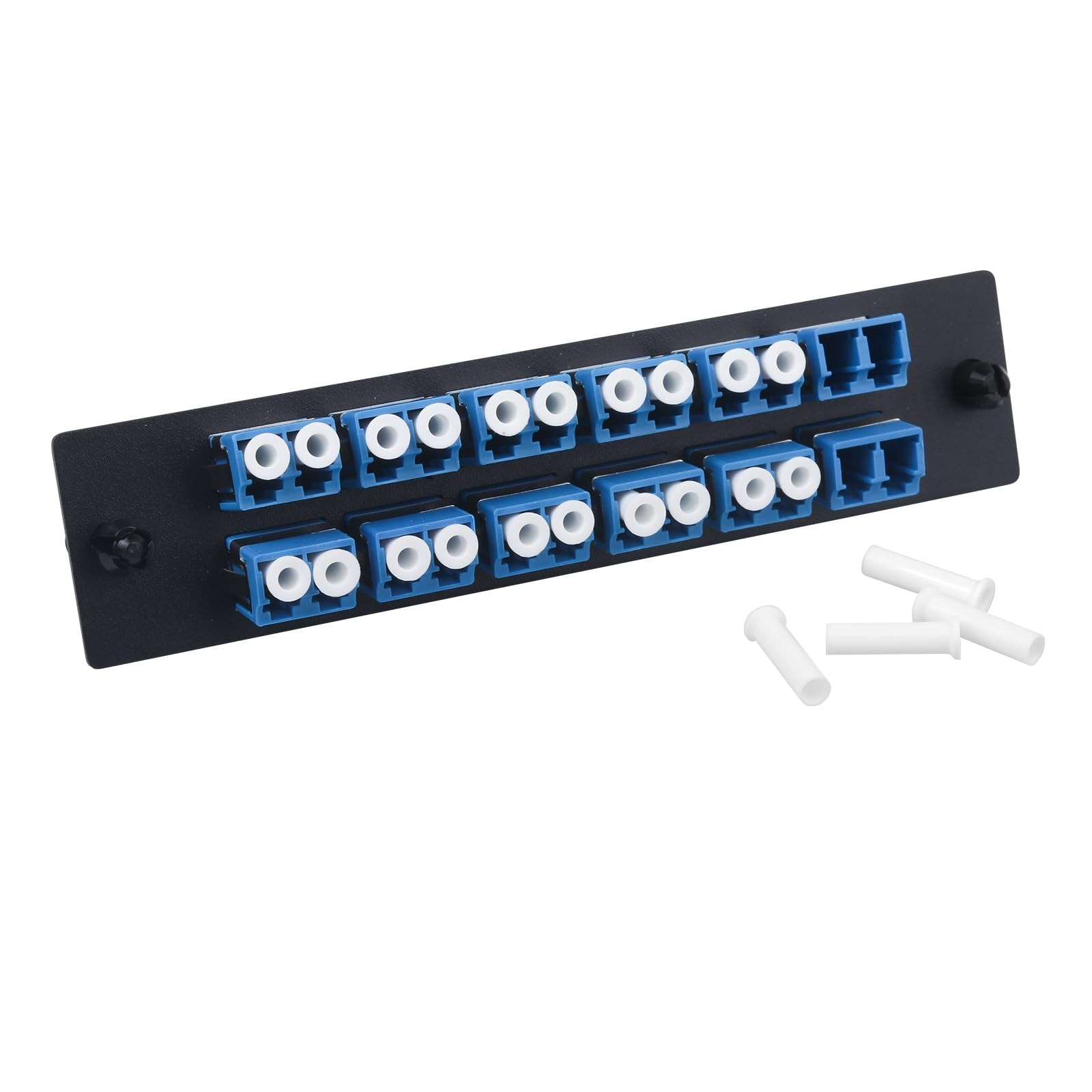 2 PCS LGX Fiber Patch Panel 12 Singlemode Blue Duplex LC Adapters 24 Ports