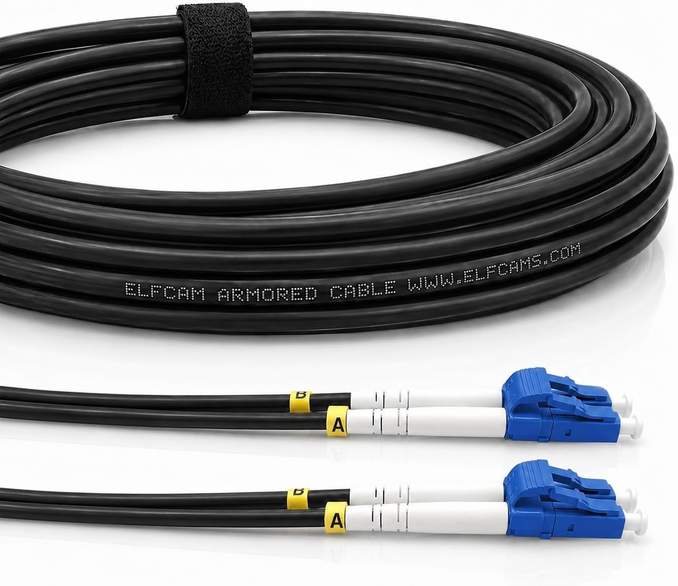 100m Armored Fiber Optic Cable LC/UPC to LC/UPC OS2 Singlemode Duplex 9/125μm LS