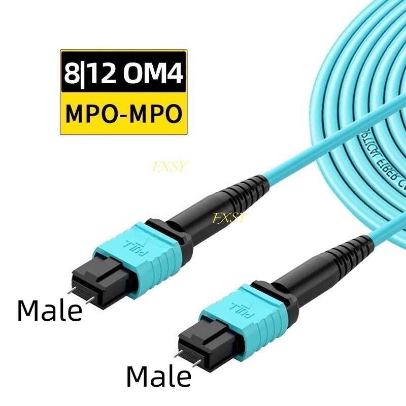 1-40M MPO/PC Male to MPO/PC Male OM4 8|12F Type A Fiber Optic Patch Cord MTP-MTP