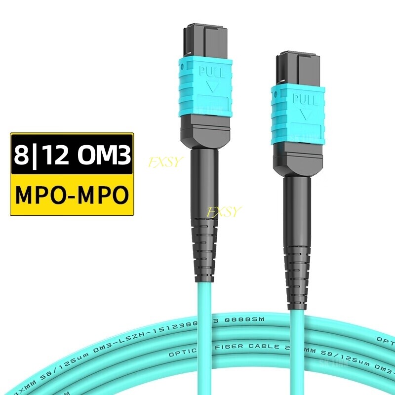 1-40M MPO/Female to MPO/Female OM3 Fiber Optic Patch Cord 8|12 Core Type B MTP