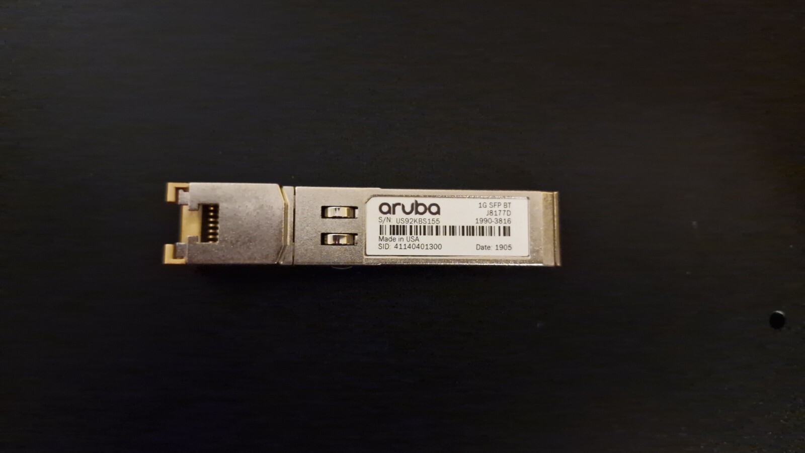 Aruba 1G SFP RJ45 T 100m Cat5e xcvr J8177D