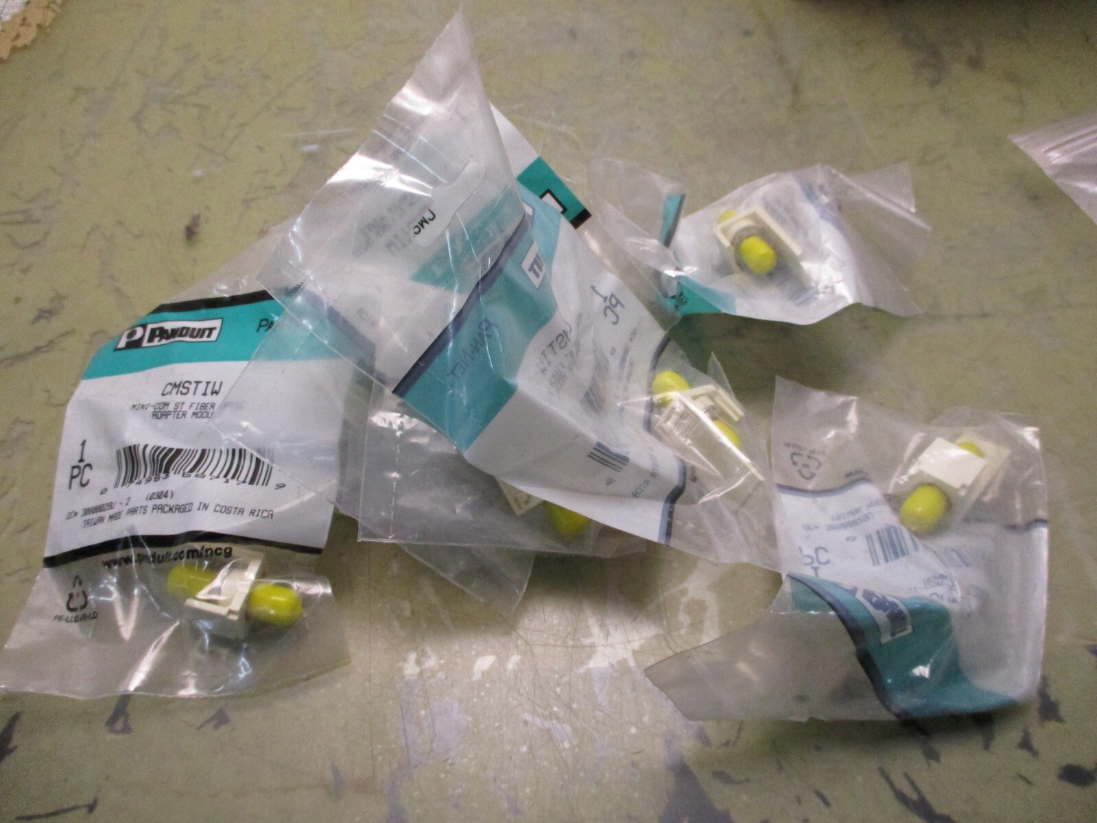 Lot of 8 Panduit Pan-Net CMSTIW Mini-com ST Fiber Optic Adapter Modules [4*Y-9]