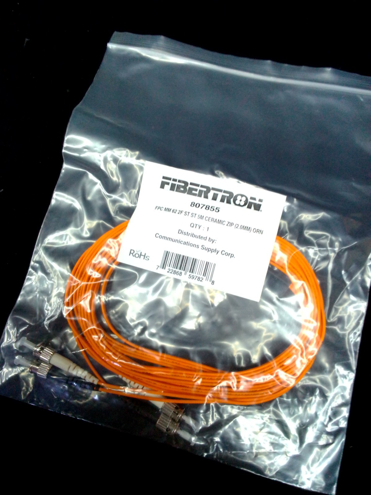 FIBERTRON 807855 FPC MM 62 2F ST ST 5M CERAMIC ZIP (2.0MM)
