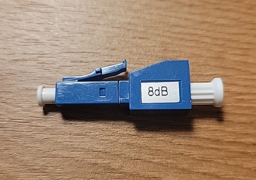 LC/UPC Fiber Optic Attenuator 8 dB, Male/Female, Single Mode