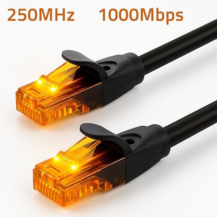QOLTEC Patch Cable CAT6 25m for Computer, 2 x RJ-45 1Gbps, Gold Plated
