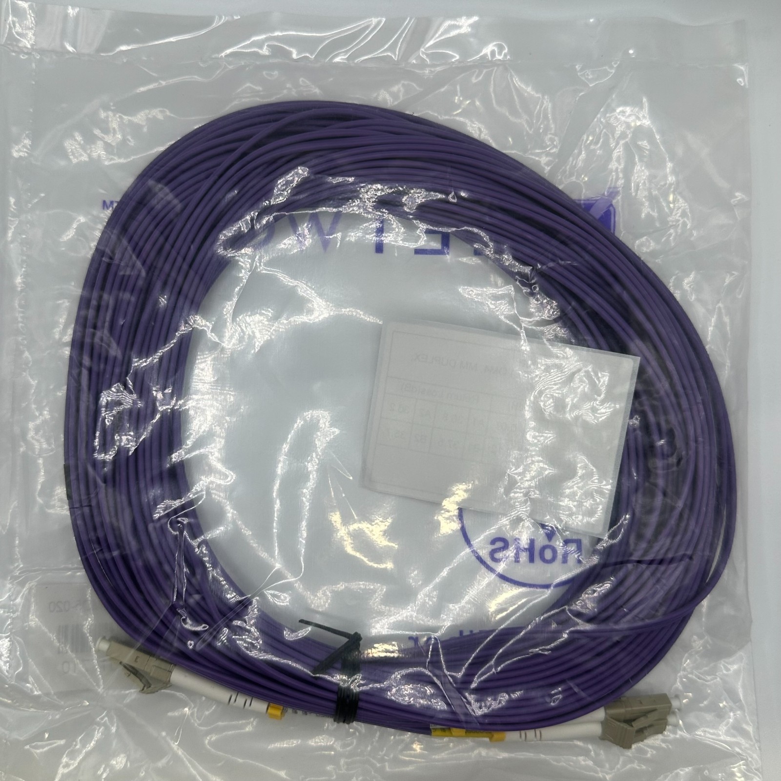 OM4 | 20 Meters | LC to LC | Multi-mode Fiber | Violet | 50/125 | Networx