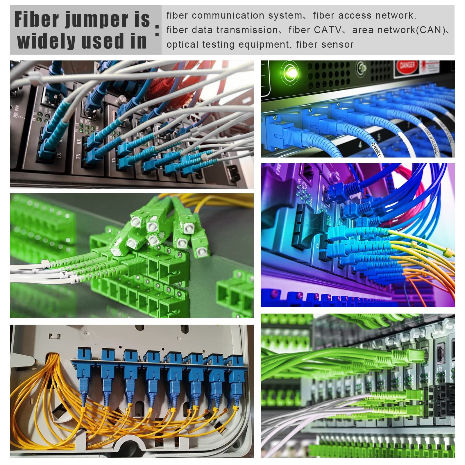 30ft SC to SC Fiber Optic Patch Cable Armored Single Mode SC/UPC 9/125um