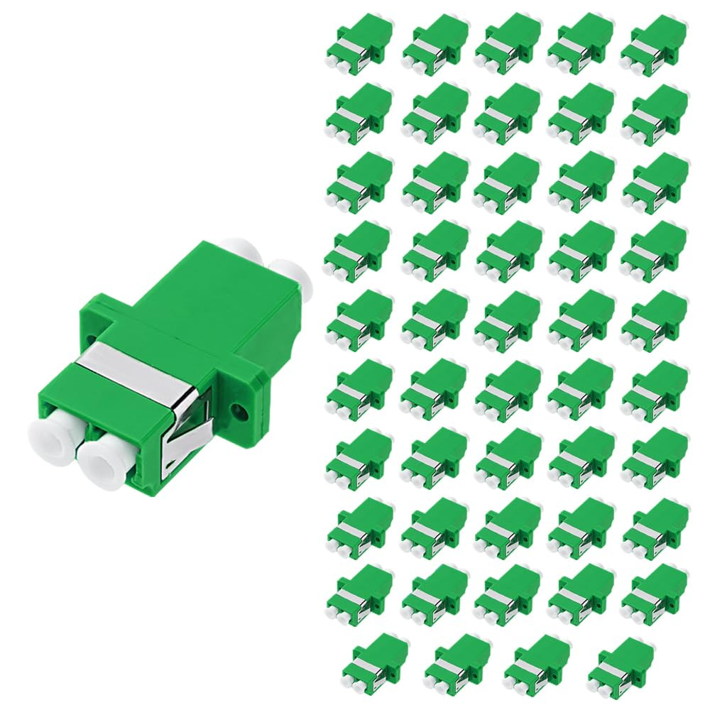 50Pcs LC to LC Couplers, Duplex Fiber Optical Adapters Cable Connectors for APC