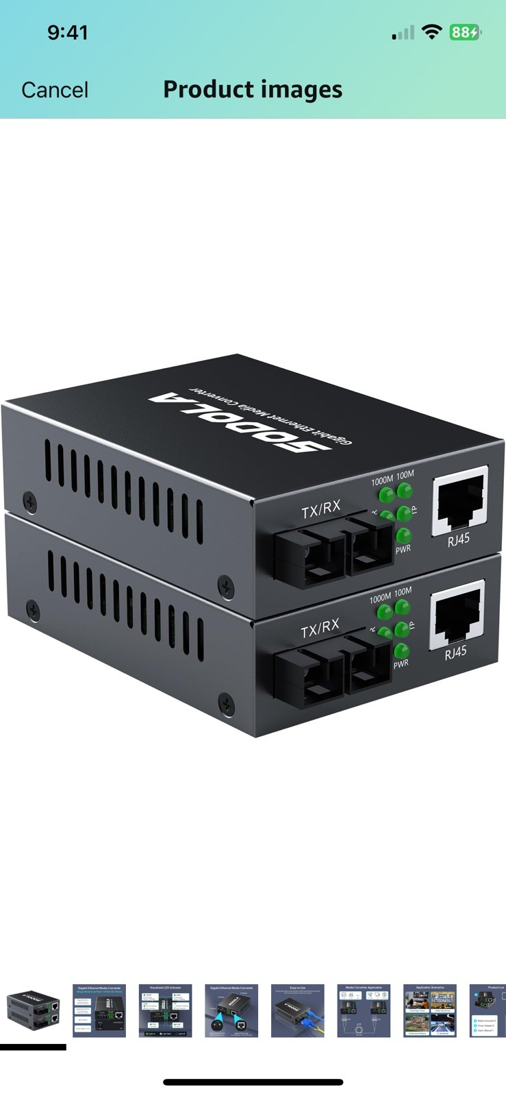 Gigabit SingleMode Fiber to Ethernet Media Converter, Dual SC Fiber,