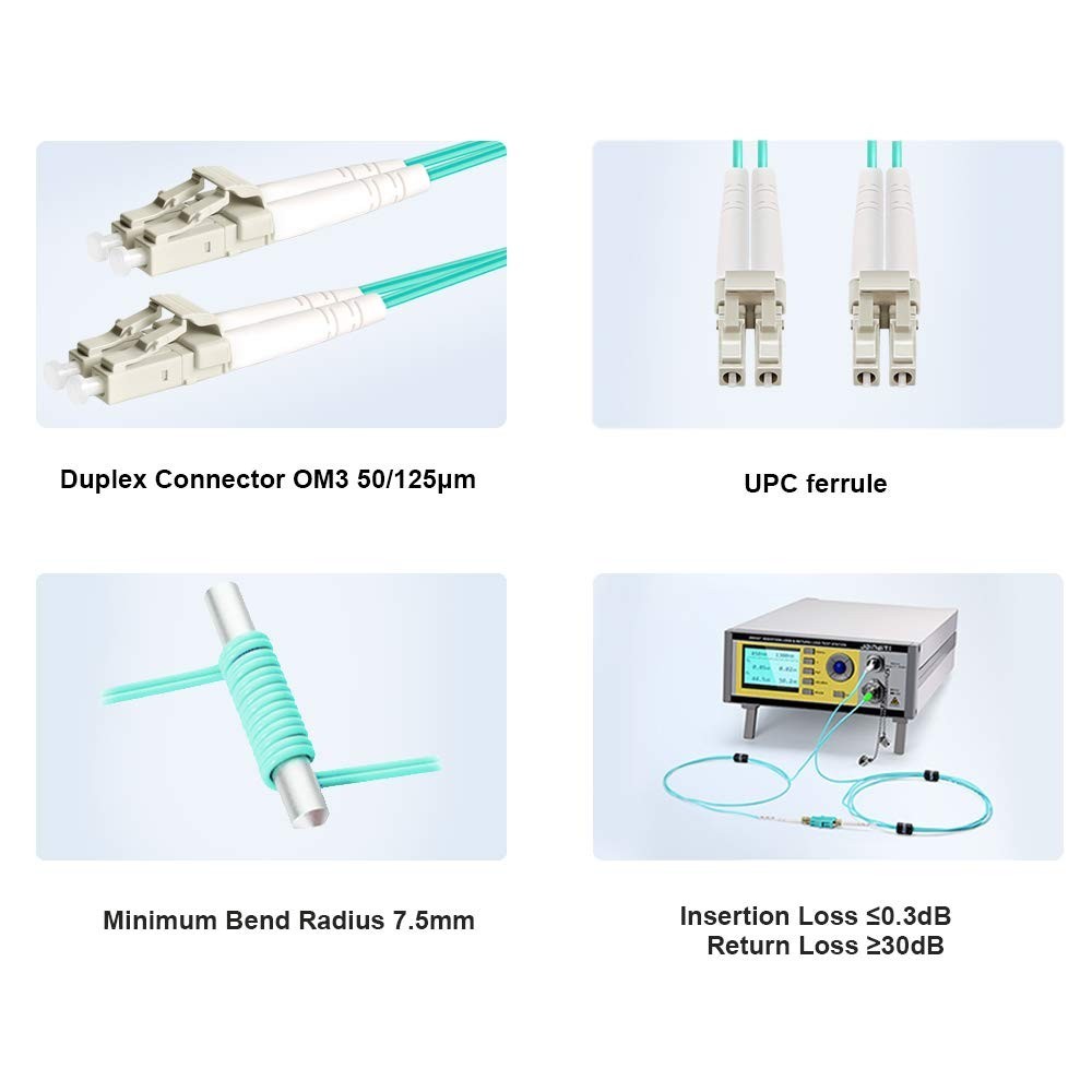 30M LC-LC Fiber Optic Patch Cable 10Gb Duplex