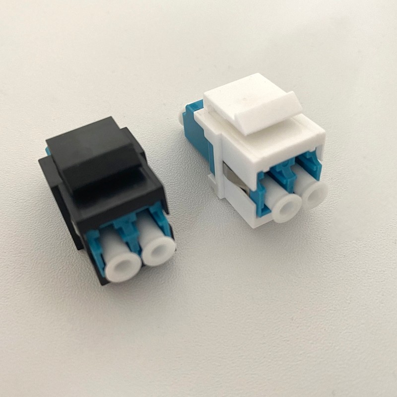 10Pack Fiber Keystone Jacks Snap Fitting Duplex LC Connector Jacks Adapter