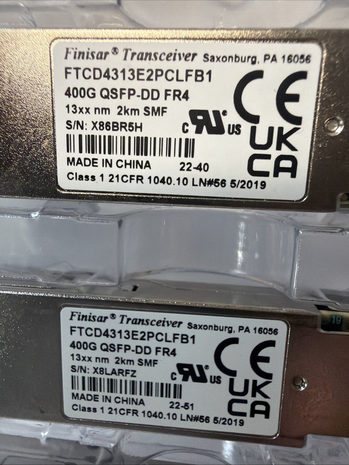 10 Pack FINISAR FTCD4313E2PCLFB1 400G QSFP-DD FR4 13XX nm 2km SMF Qty 10
