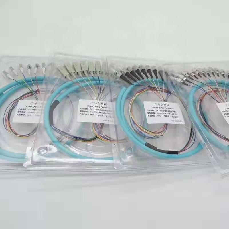 12 Strand 9/125 Fiber Optic Pigtail 1.5m FC/LC/SC/STUPC APC SM MM fiber pigtails