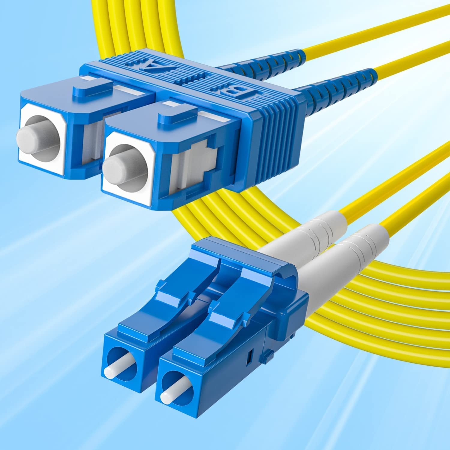OS2 SC to LC Fiber Patch Cable Single Mode Duplex – 10m 33ft – 10Gb/Gigabit F…