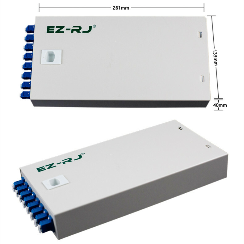 8-port LC fiber optic terminal box thickened 1.0MM full flange + pigtail box