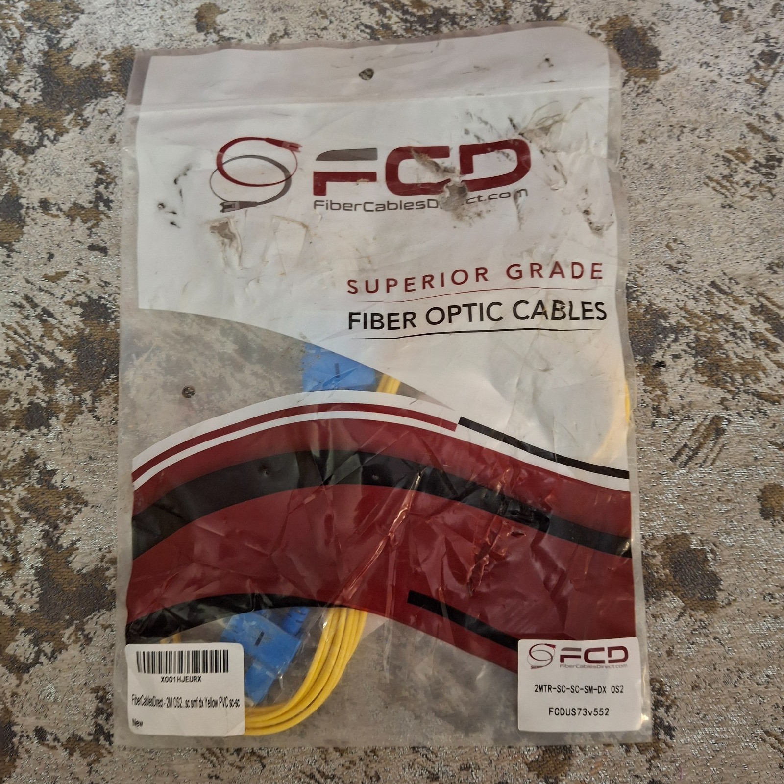 FCD Fiber Optic Patch Cable 2M OS2 SC to SC Duplex 9/125 SingleMode Jumper