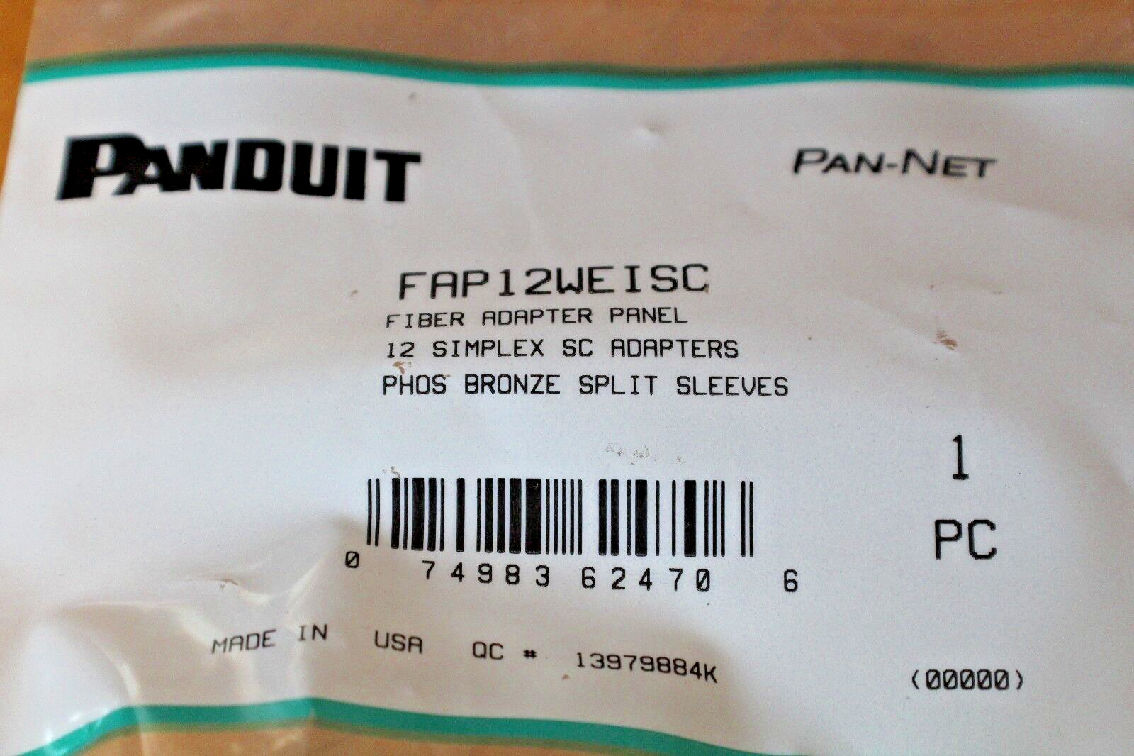 PANDUIT FAP12WEISC PAN-NET SC Fiber Adapter Panels – OM1 62.5/125μm