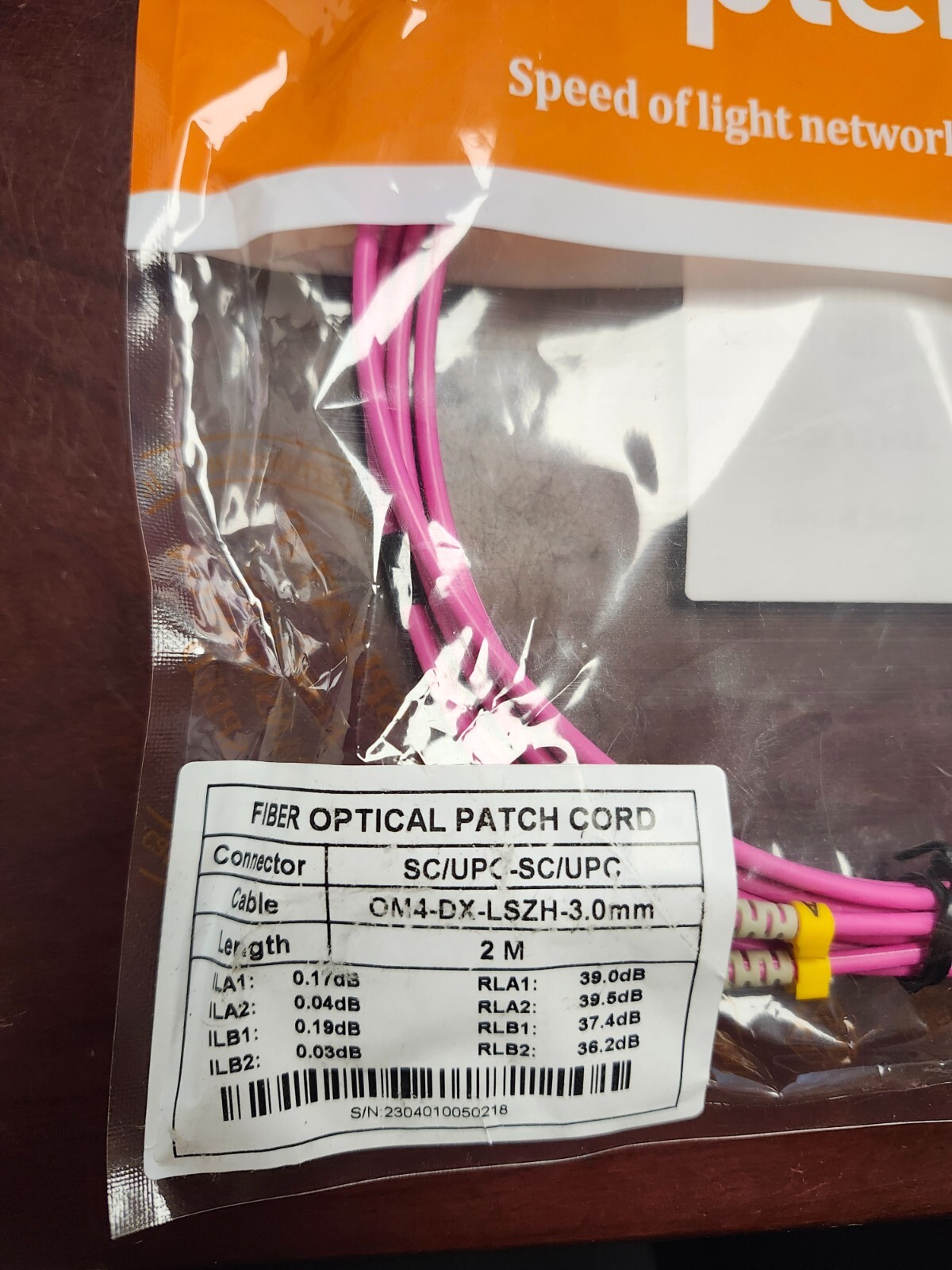 🔥Splentip 2m 6.5ft SC SC OM4 Fiber Optical Patch Cable Cord DX LSZH 3.0 SC SC🔥
