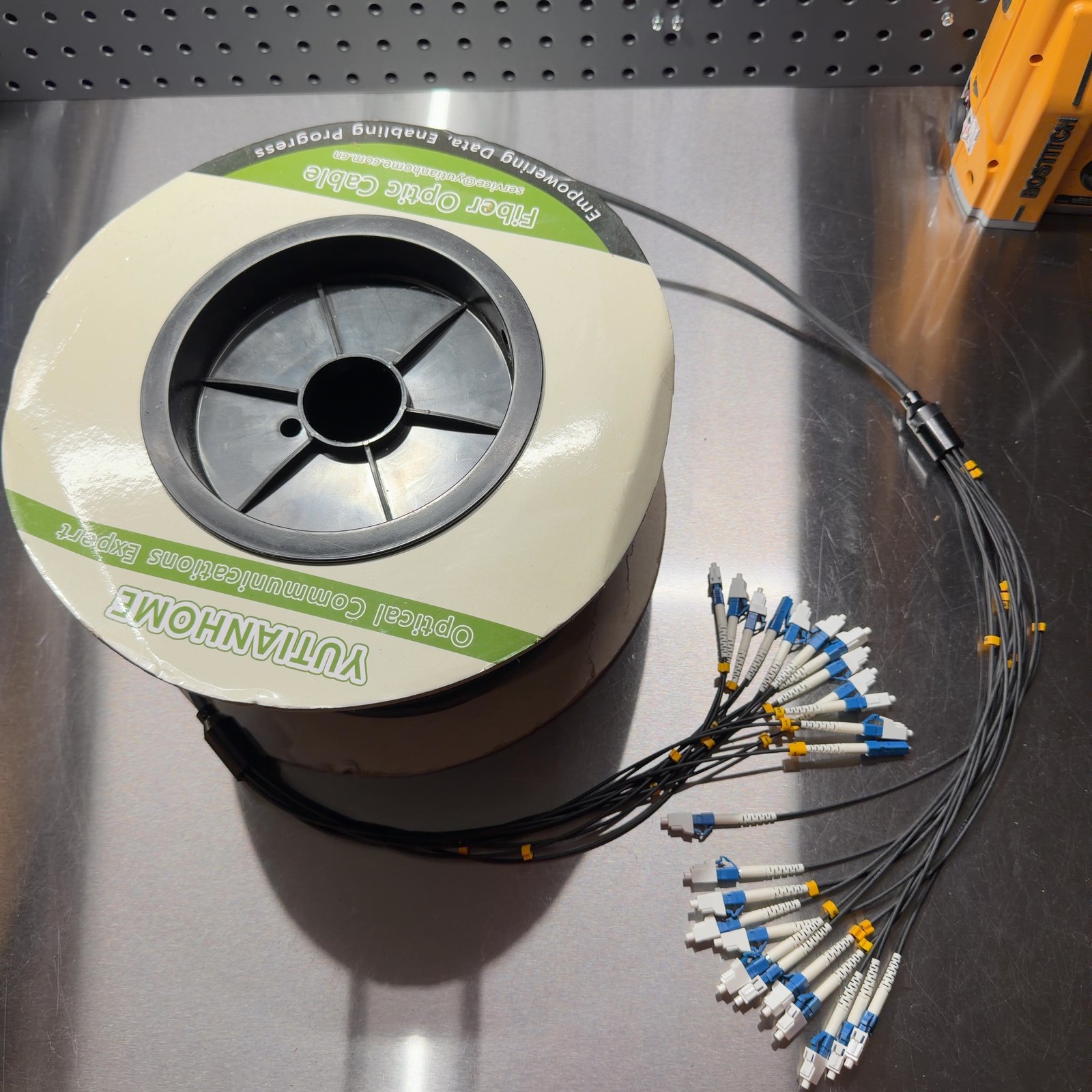 75m LC to LC 12 Core OS2 Single Mode Armored Fiber Optic Cable 9/125um
