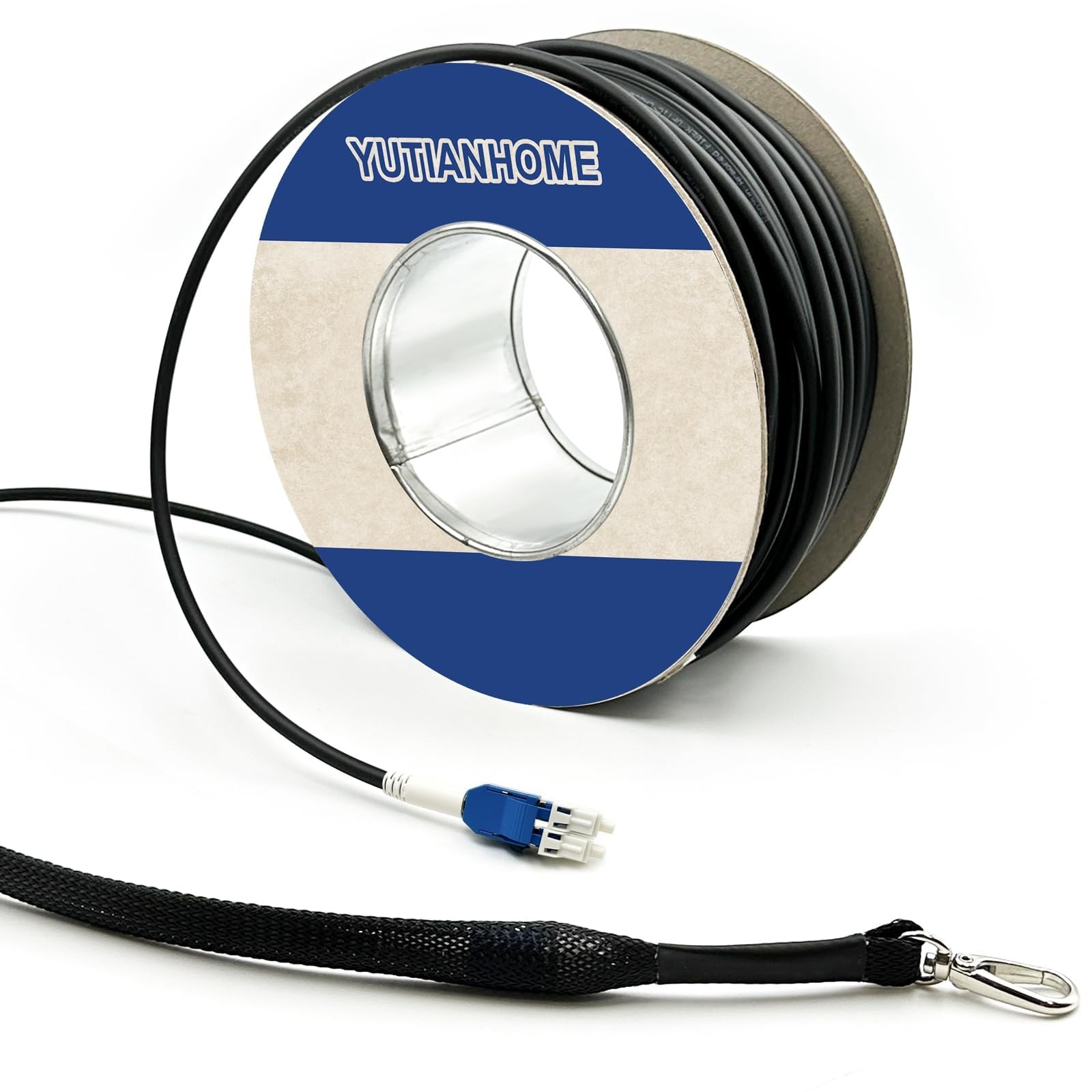 165ft/50m OD-5mm Industrial TPU OS2 LC to LC Outdoor Armored Fiber Optic Cabl…