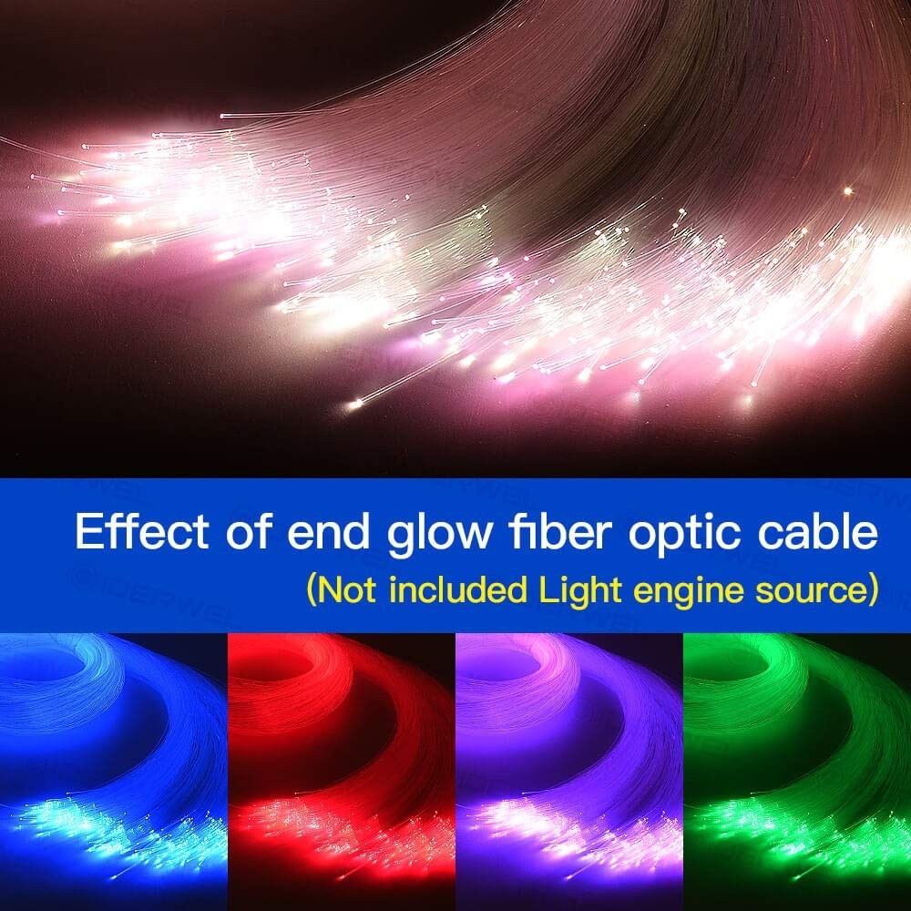 9.8ft Fiber Optic Cable 300pcs 0.03in Plastic End Glow for Star Ceiling Lights
