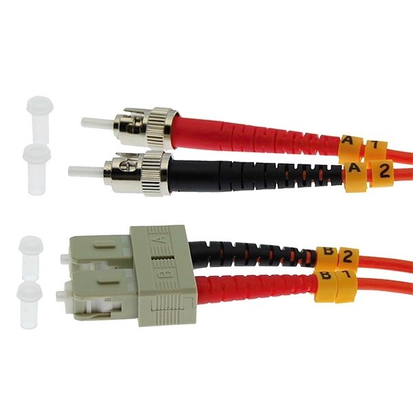 6FT 2m ST to SC Duplex Multi Mode 62.5/125 Fiber Optic Optical Patch Cable Cord