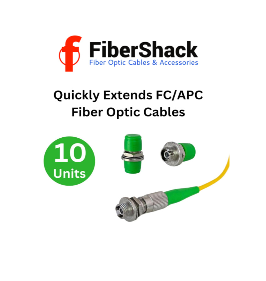 FC/APC Fiber Optic Couplers for FC/APC Fiber Connectors – 10 Pack