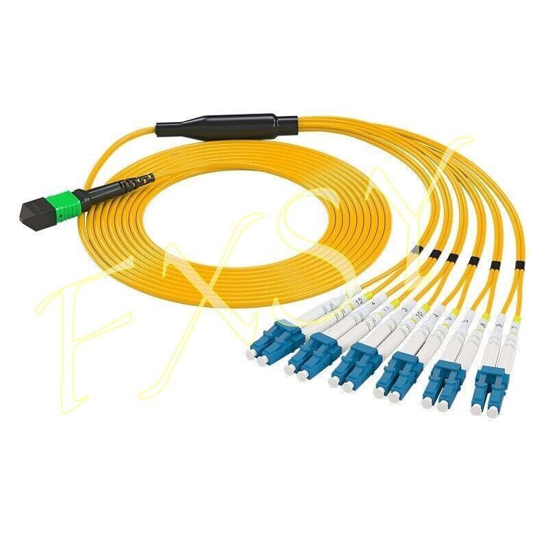 MPO Male to 6 LC Duplex UPC APC 12F OS2 SM Optical Fiber Breakout Jumper Cable
