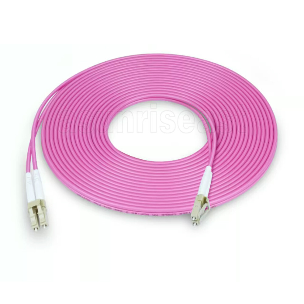 LC to LC 100GBps OM4 Multimode Duplex Fiber Optic Patch Cord Jumper Rose Red lot