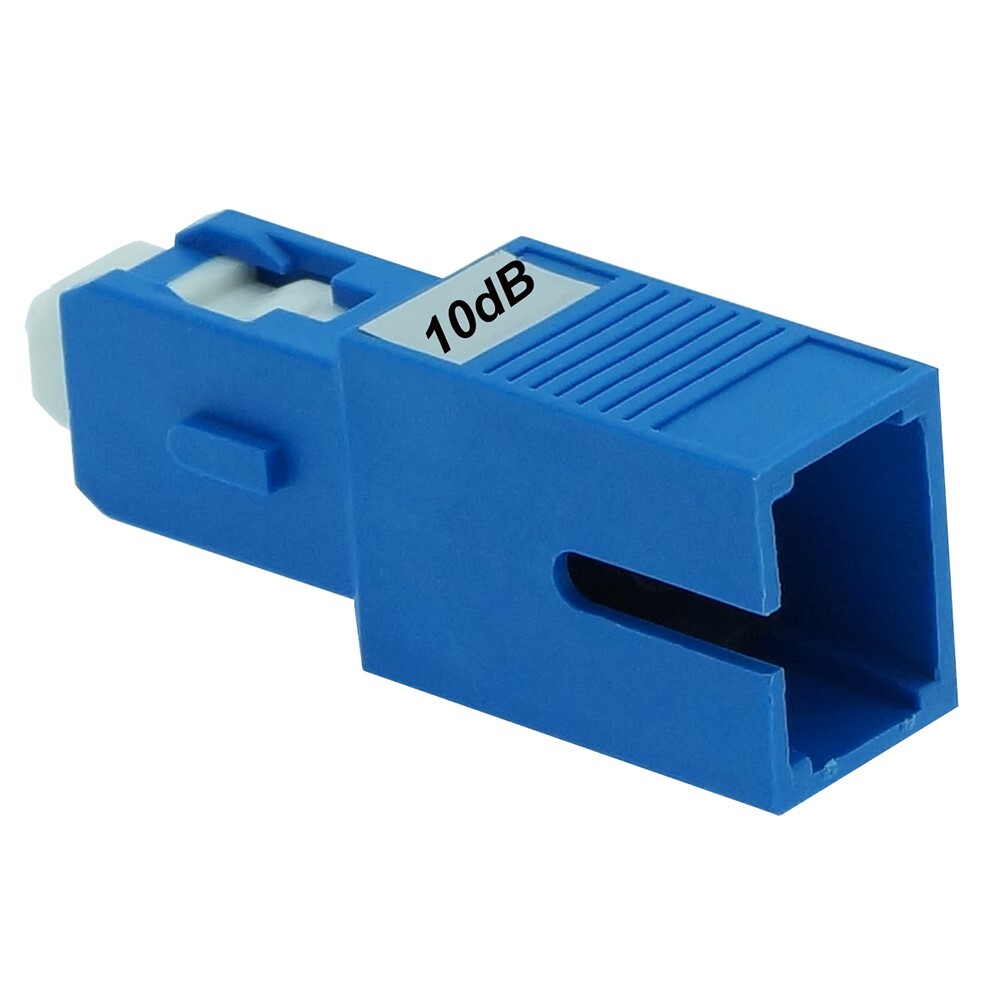 4x 10dB SC UPC Connector Fiber Optic Optical Attenuator Single Mode Plastic Blue