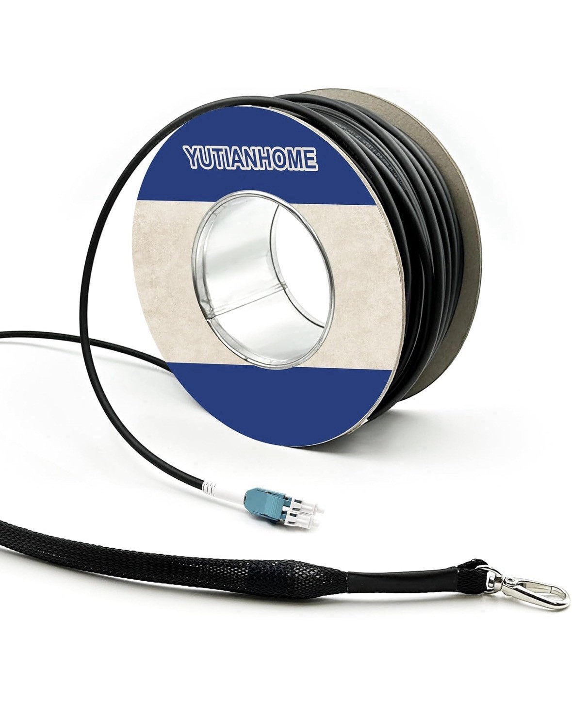 656ft/200m OD-5mm Industrial TPU OM3 Fiber LC to LC Outdoor Armored Fiber Patch