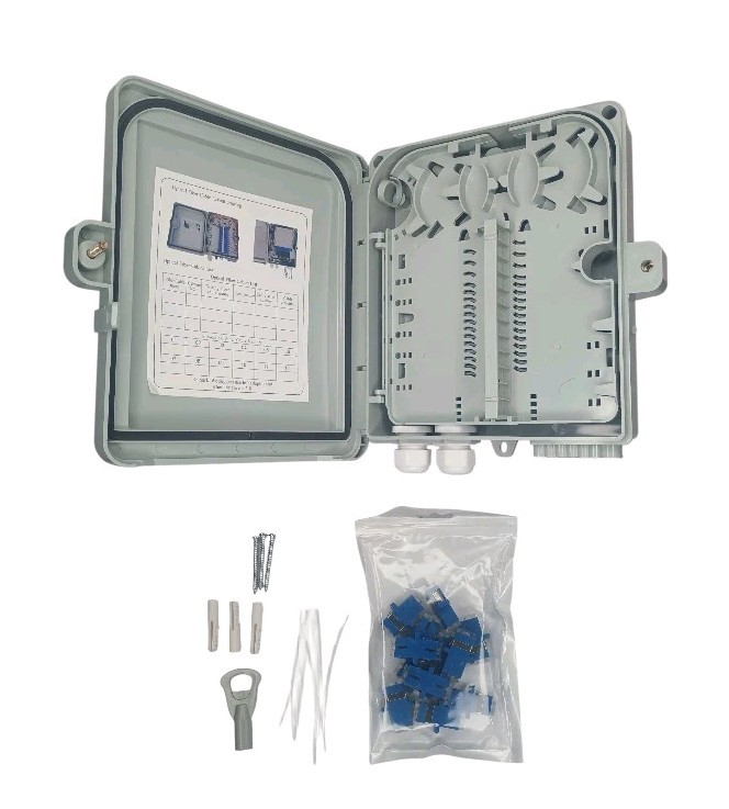 12-Core FTTH Fiber Distribution Box, IP65, 12-Port, Indoor/Outdoor Optical Fi…