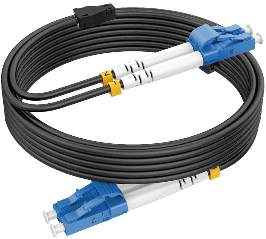 300Ft/92M Outdoor Fiber Optic Cable, LC to LC Single Mode Fiber Patch Cables Arm