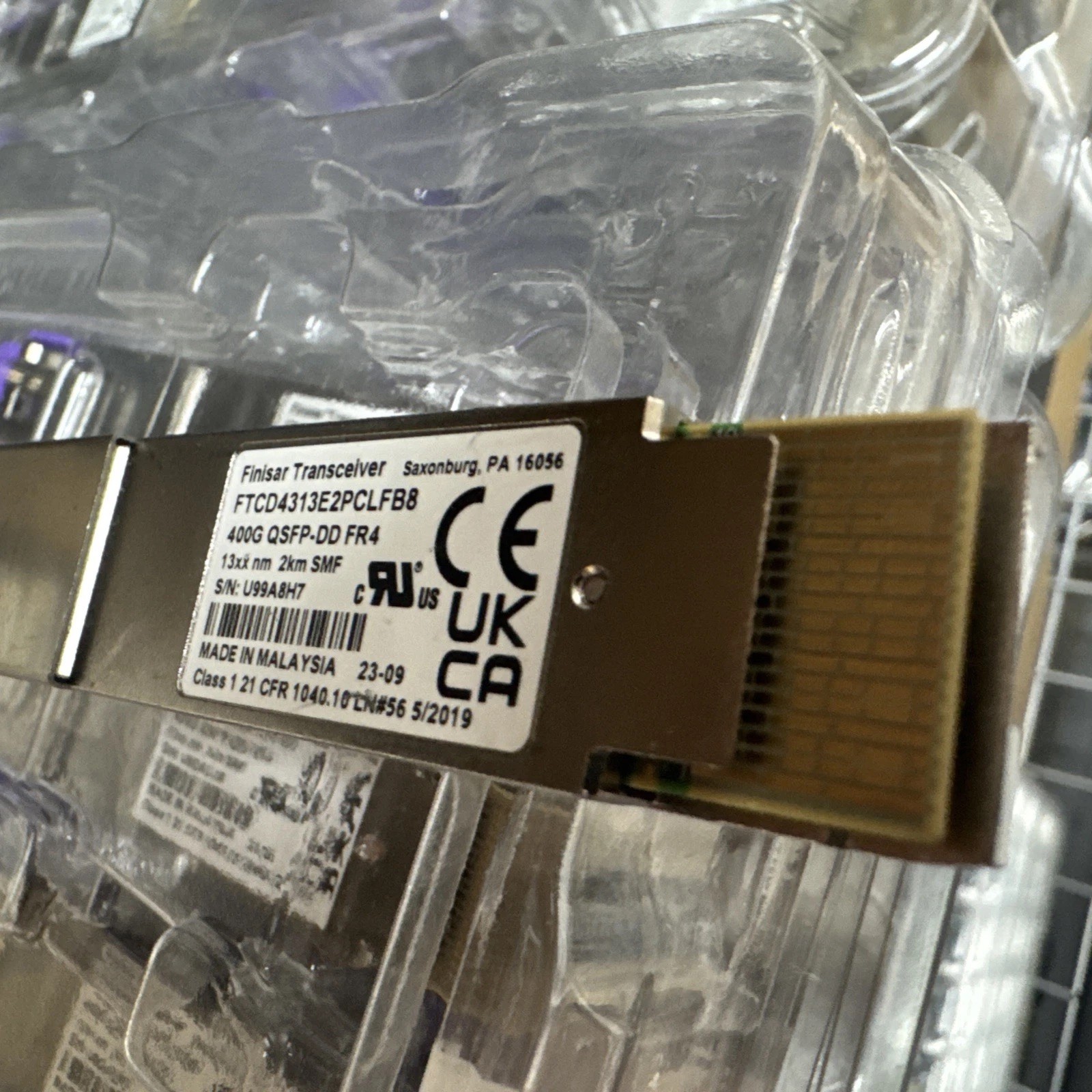 10 X FINISAR FTCD4313E2PCLFB8 Transceiver 400G QSFP-DD FR4 13XX nm 3km SMF 10