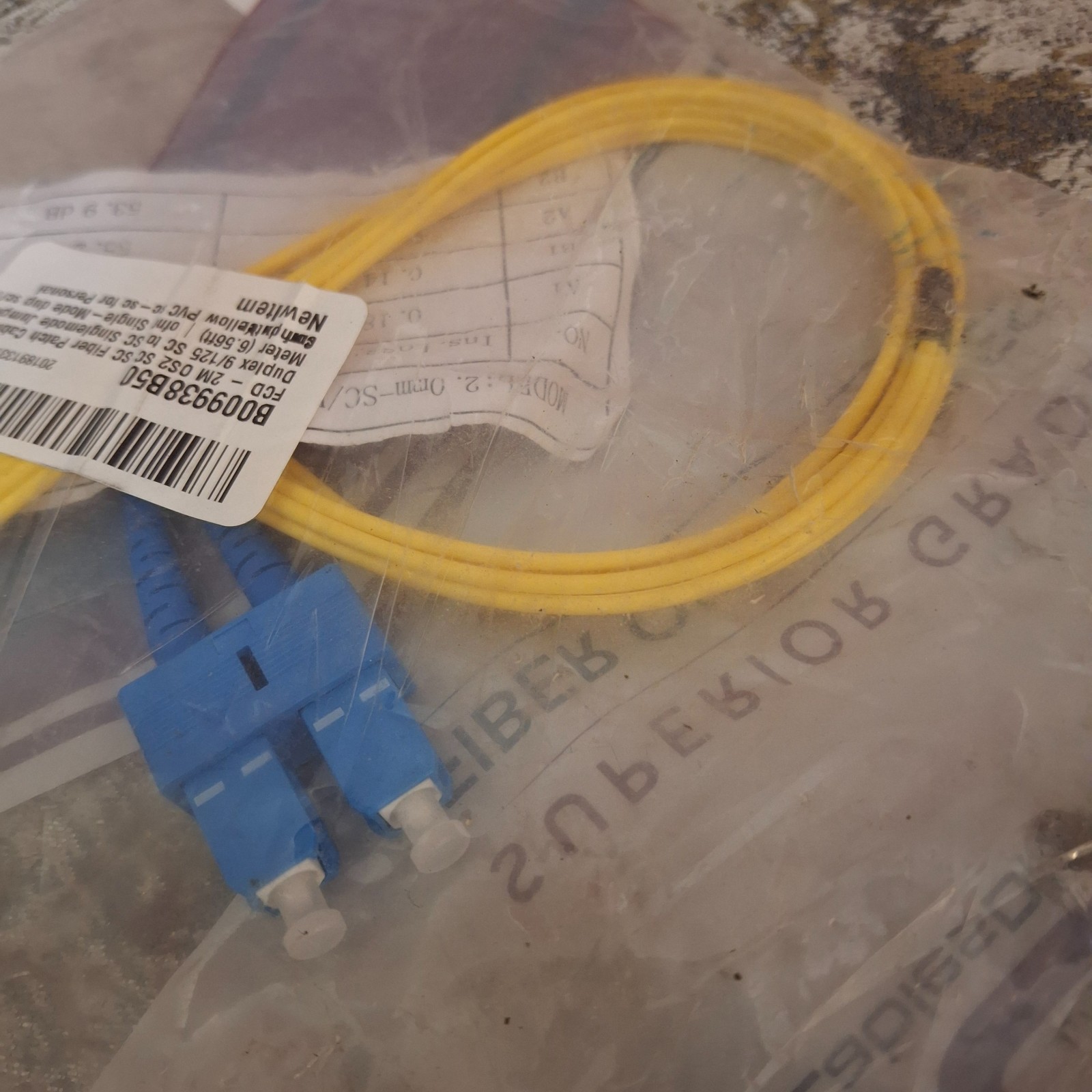 FCD Fiber Optic Patch Cable 2M OS2 SC to SC Duplex 9/125 SingleMode Jumper