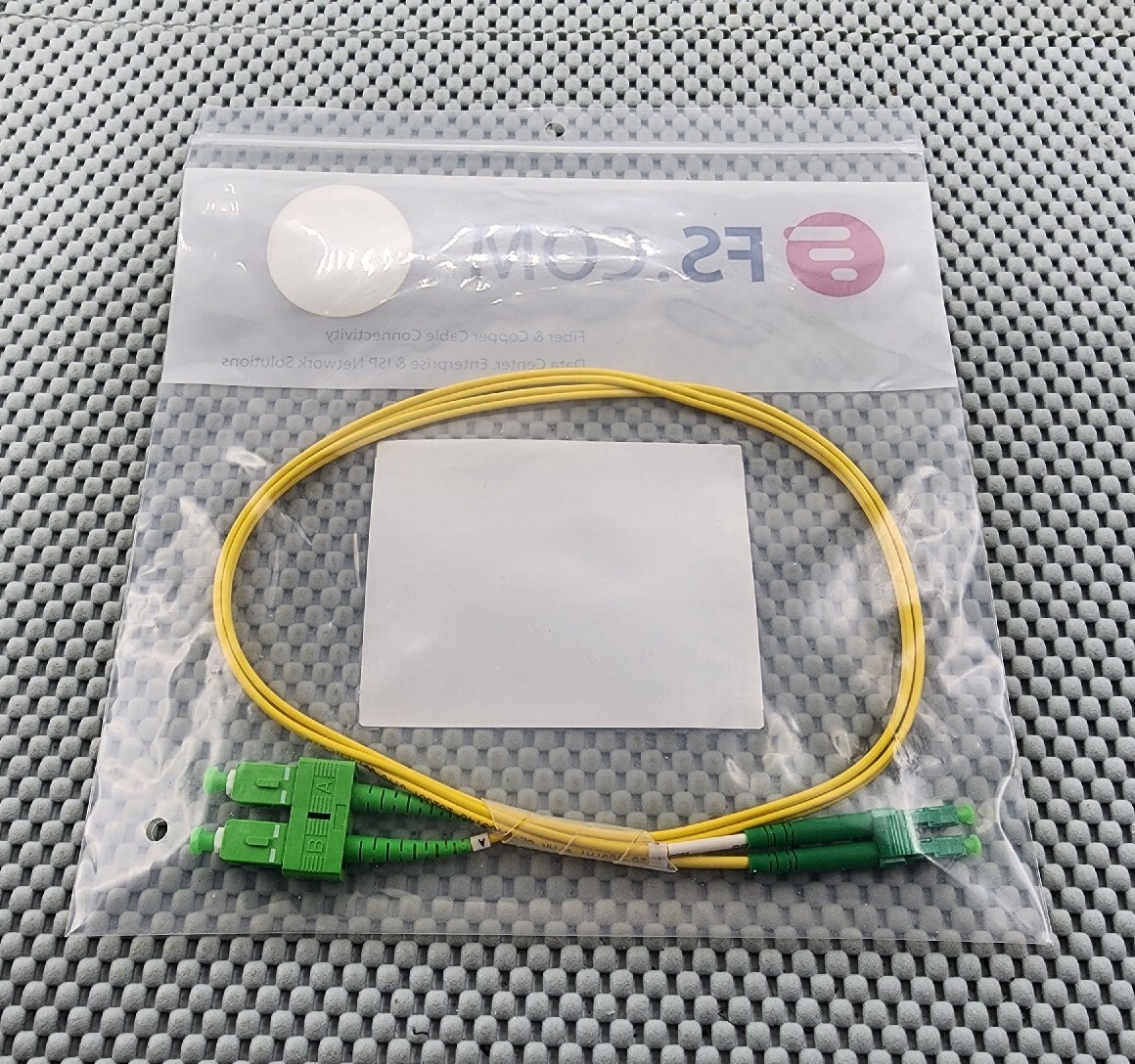 9/125 Duplex Singlemode Fiber Optic Cable Patch Cord Jumper 1M LC/APC-SC/APC