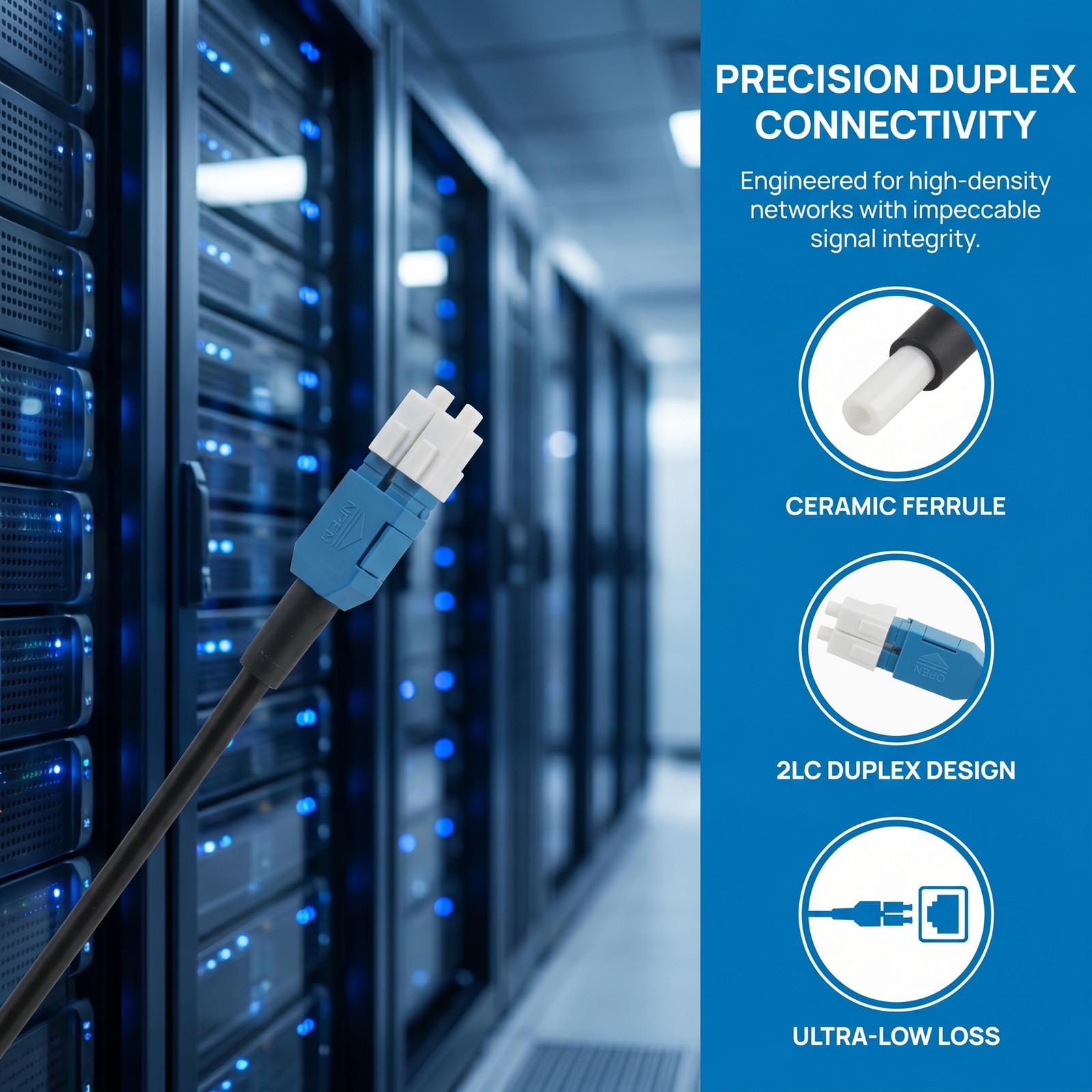OS2 Duplex Single Mode 2 LC to 2 LC Outdoor Armored Fiber Cable, TPU 30M-150M