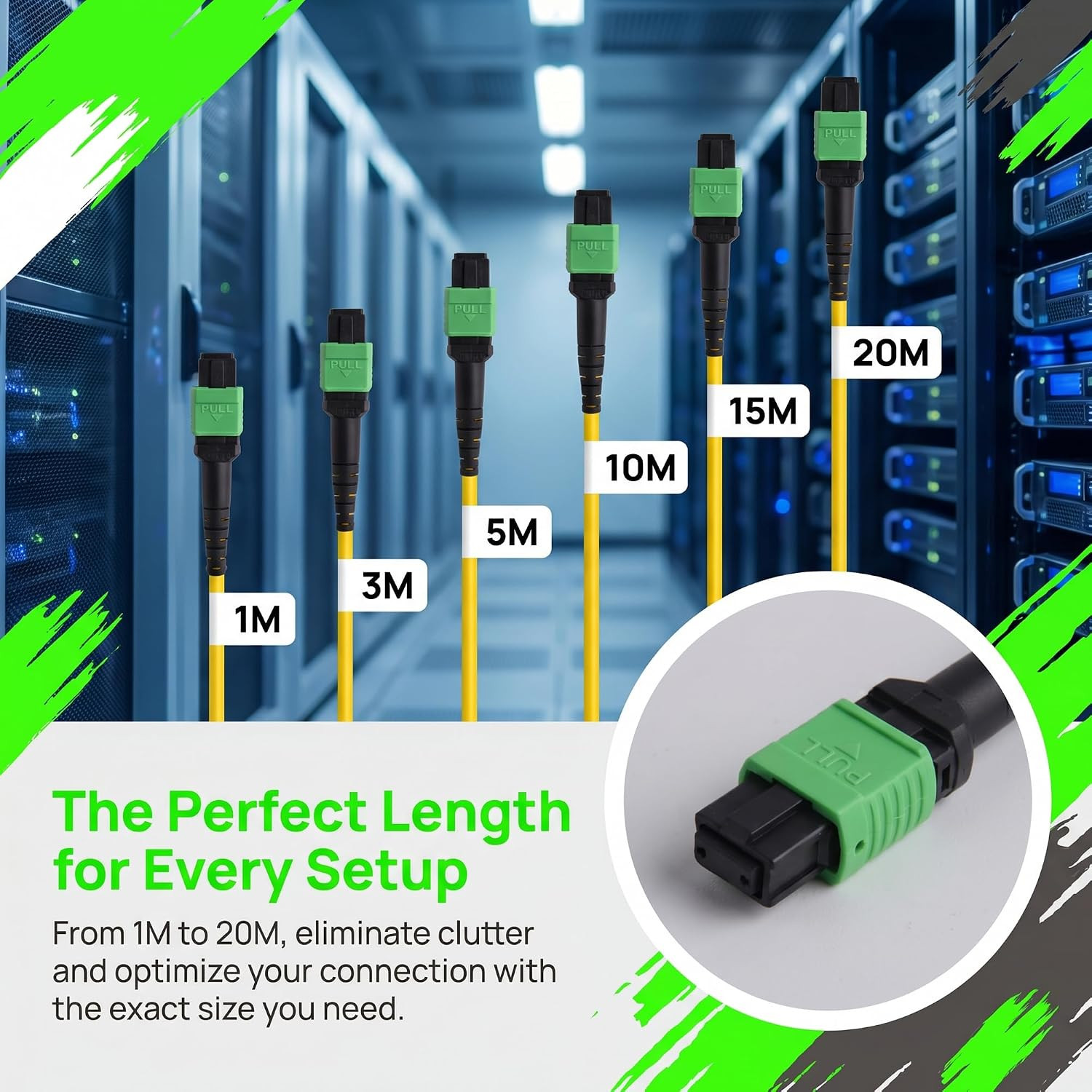 40G MPO Fiber Optic Patch Cord 1M Single-Mode 12 Cores APC/UPC Type-B | High-Spe