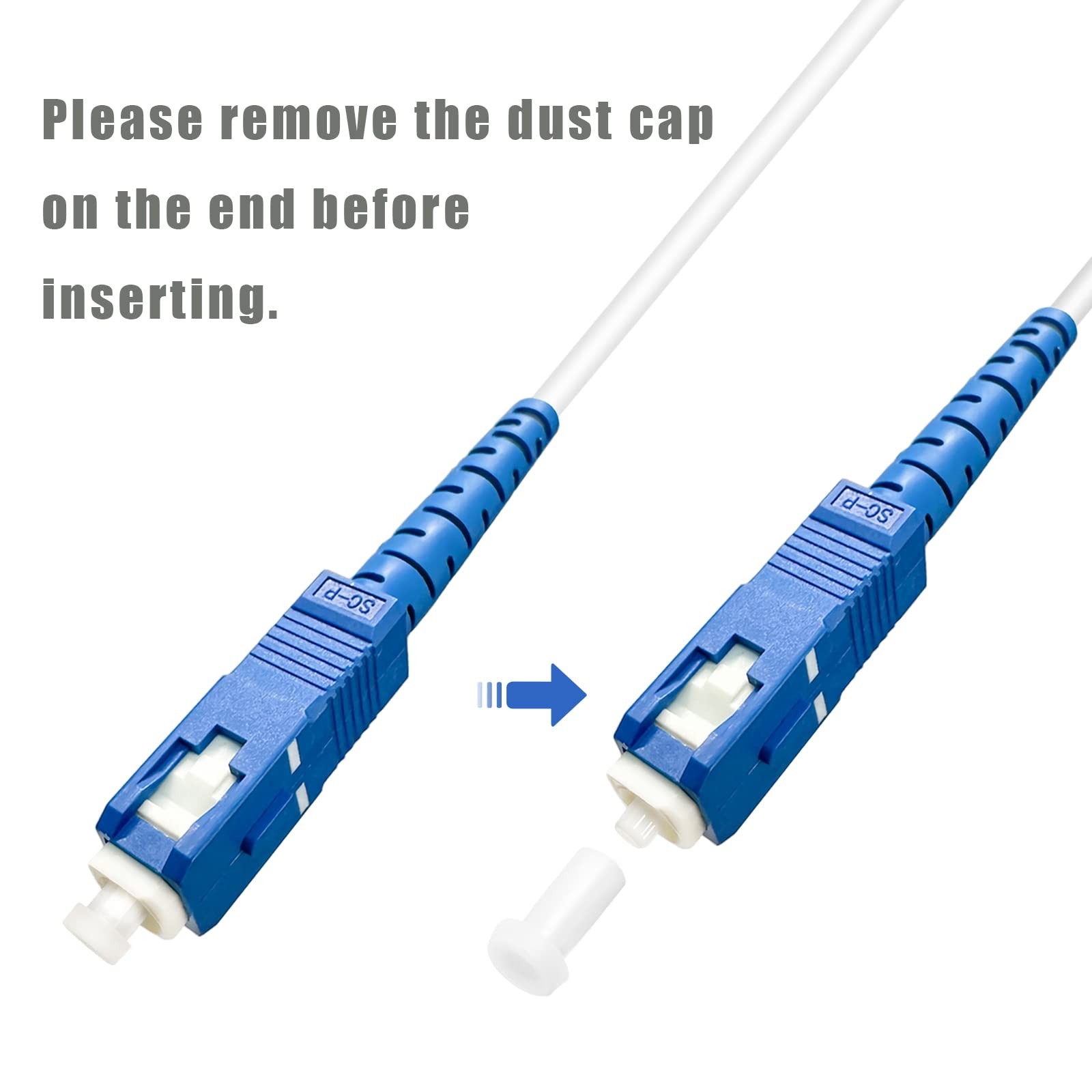 30ft SC to SC Fiber Optic Patch Cable Armored Single Mode SC/UPC 9/125um