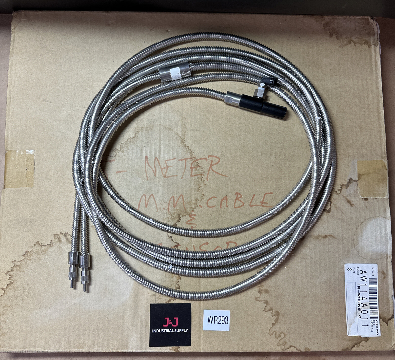 NEW IN BOX- Chino AW114A011 5m Fiber Optic Cable Connector IR-WCRN5.0 Temp Senso
