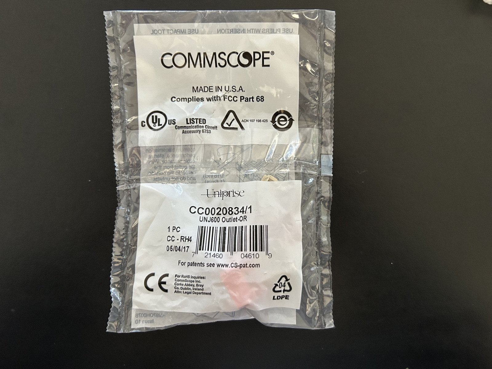 Lot of 10 Commscope CC0020834/1 UNJ600 Outlet-OR