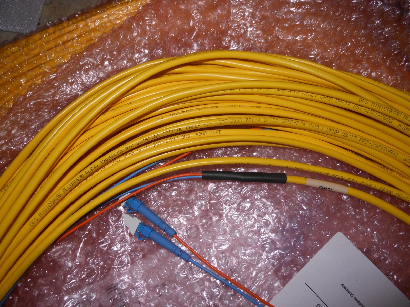 (3) – 110 Feet Each, 9/125, Single Mode Optical Riser Fiber Cable, LC-SC