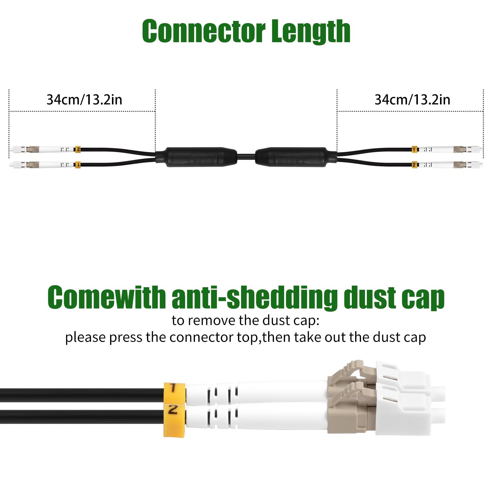 -50M(165ft) Outdoor Armored OM3 LC to LC Fiber Patch Cable, Multimode Direct …
