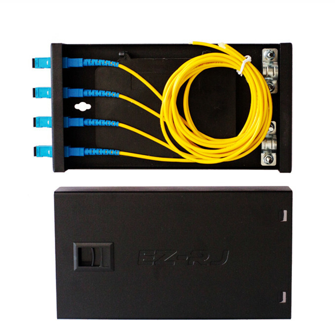 4-port LC fiber optic terminal box thickened 1.0MM including flange + pigtail