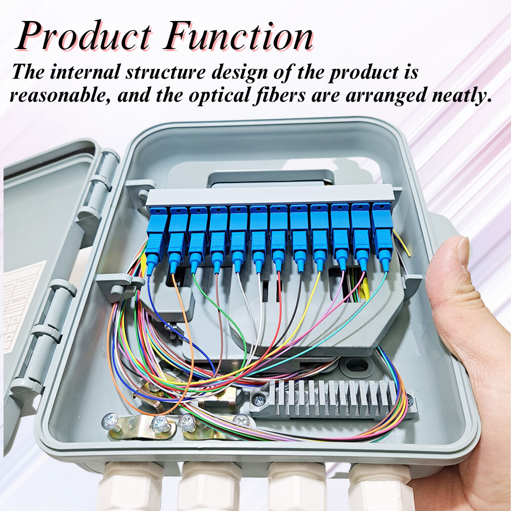 12 Core Fiber Terminal Box Wall Mounted Optic Fiber Distribution FTTH SC Adapter