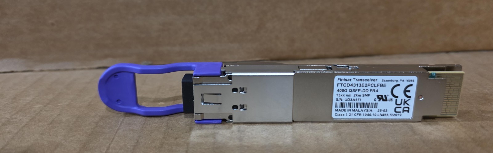 FINISAR FTCD4313E2PCLFBE 400G QSFP-DD FR4 13XX nm 3km SMF Transceiver Module
