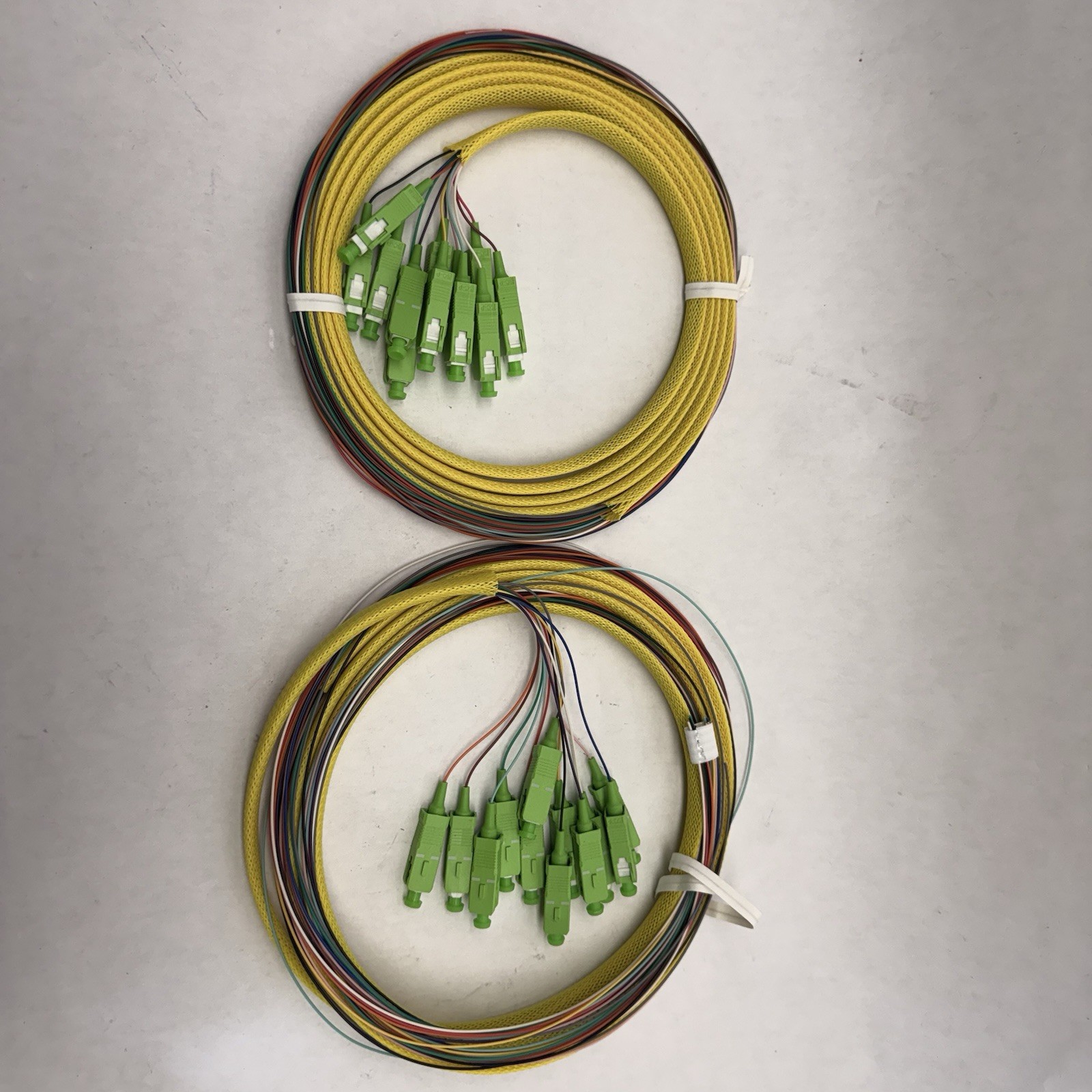 NEW Lot Of 2 Quiktron 12 Strand Single Mode 9/125Fiber Optic Pigtail 3m SC Blunt
